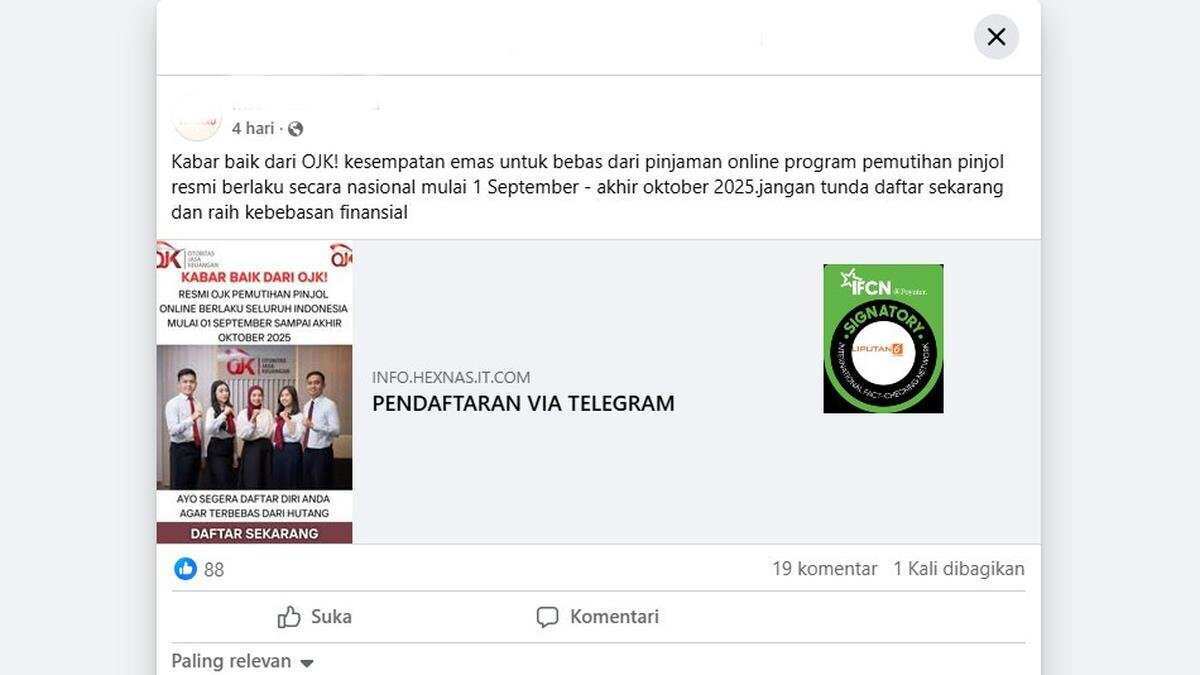 Mengungkap Hoaks Pemutihan Data Pinjol yang Beredar di Media Sosial
