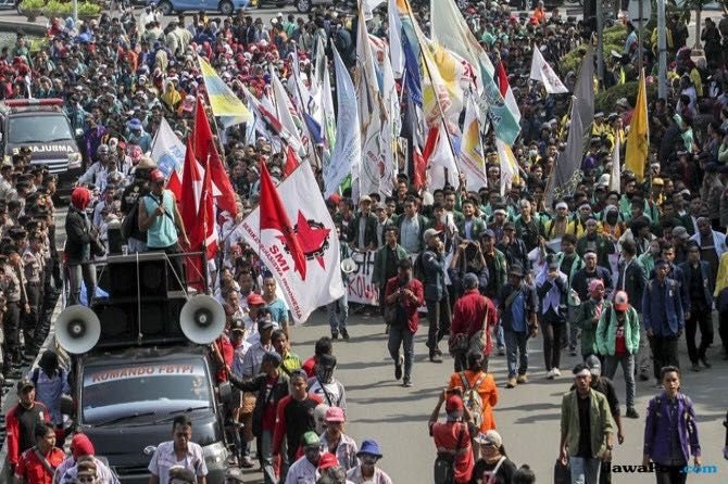 Rekayasa Lalu Lintas Menyusul Aksi Buruh di Jakarta