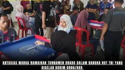 Antusias Warga Ramaikan Turnamen Orado Dalam Rangka HUT TNI Yang Digelar Kodim 0906/Kkr