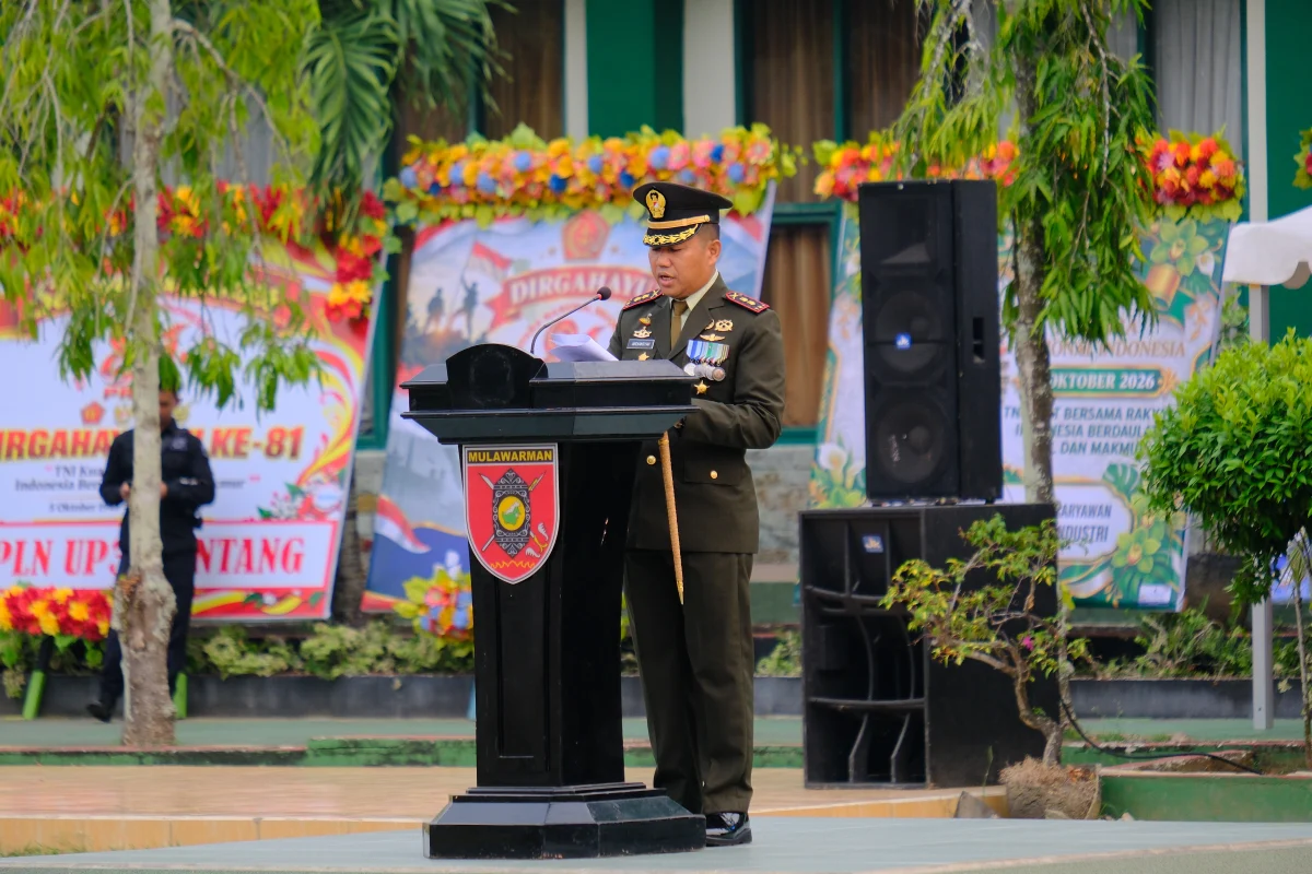 Dandim 0908/Bontang Pimpin Upacara HUT Ke-81 TNI