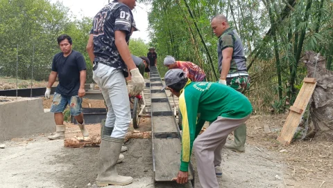 Kodim 1002/HST Dukung Percepatan Pembangunan Jembatan Garuda di Kecamatan Haruyan