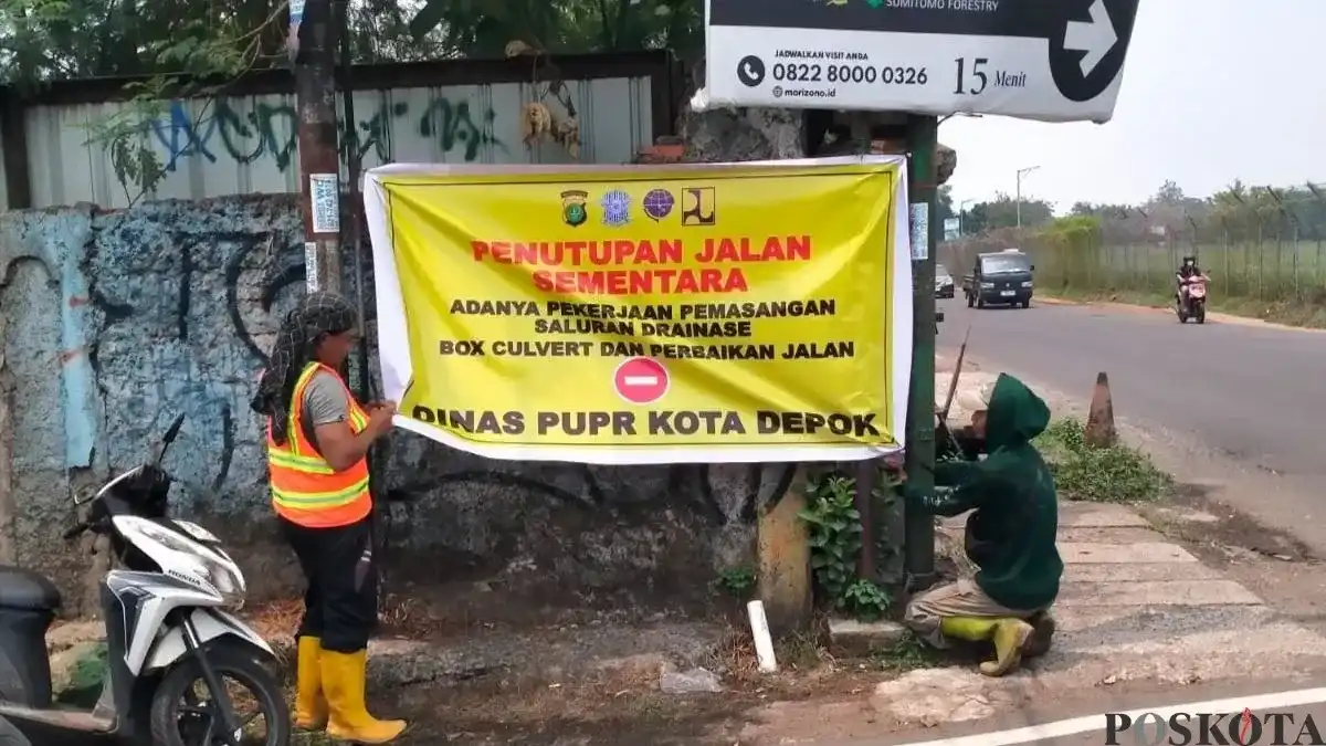 Pekerjaan Drainase di Ruas Lereng Cinere Berlangsung hingga Akhir Desember