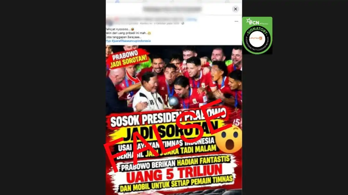 Klaim Hadiah Rp5 Triliun dan Mobil dari Prabowo untuk Pemain Timnas Tidak Terbukti