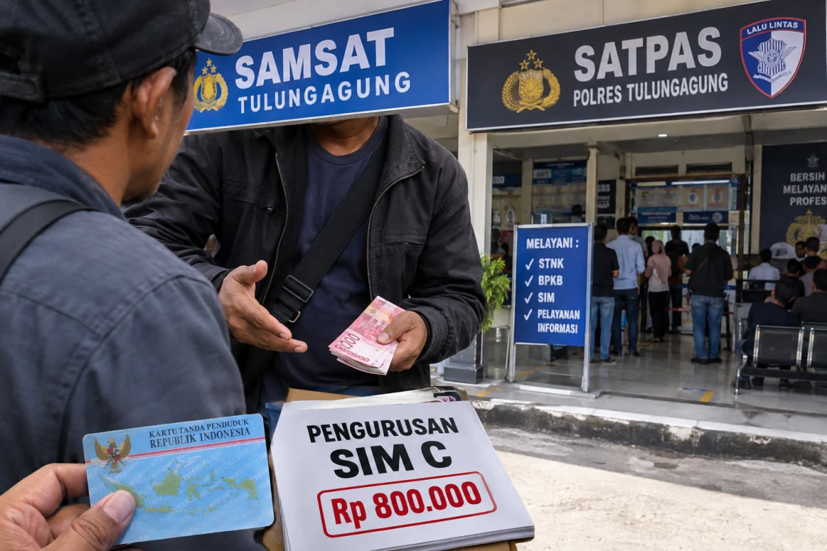 Siapa yang Mengawasi Area Samsat dan Satpas Tulungagung? Dugaan Aktivitas Calo Jadi Perhatian