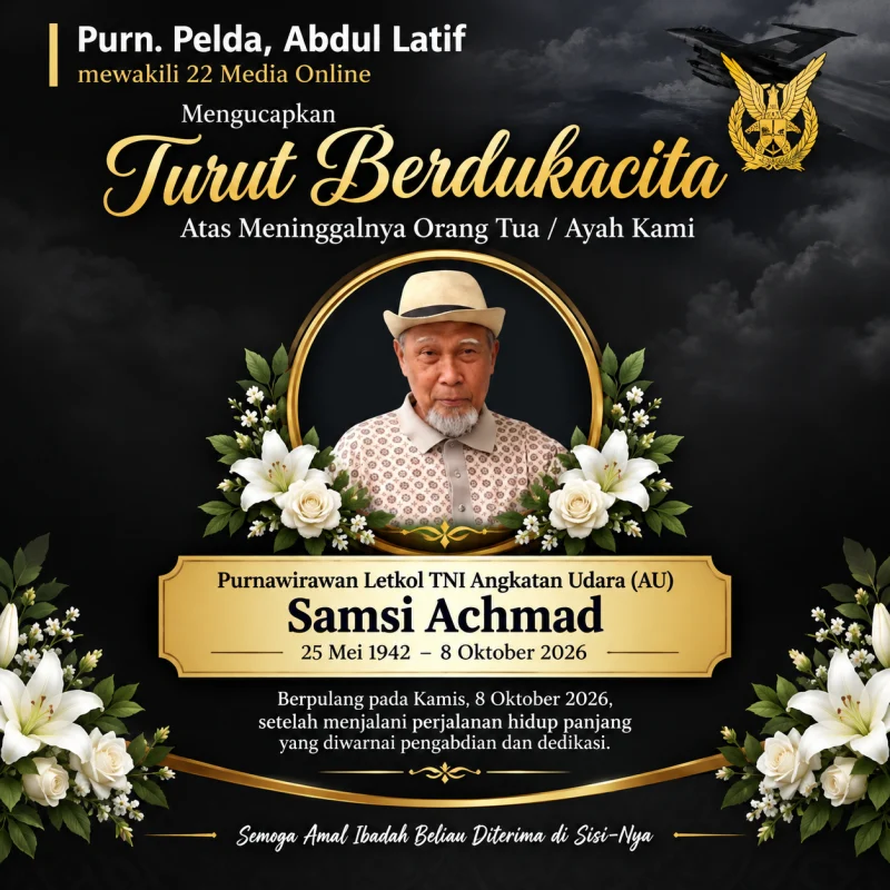 Purnawirawan Letkol TNI AU Samsi Achmad Wafat, Keluarga Besar Media Turut Berduka
