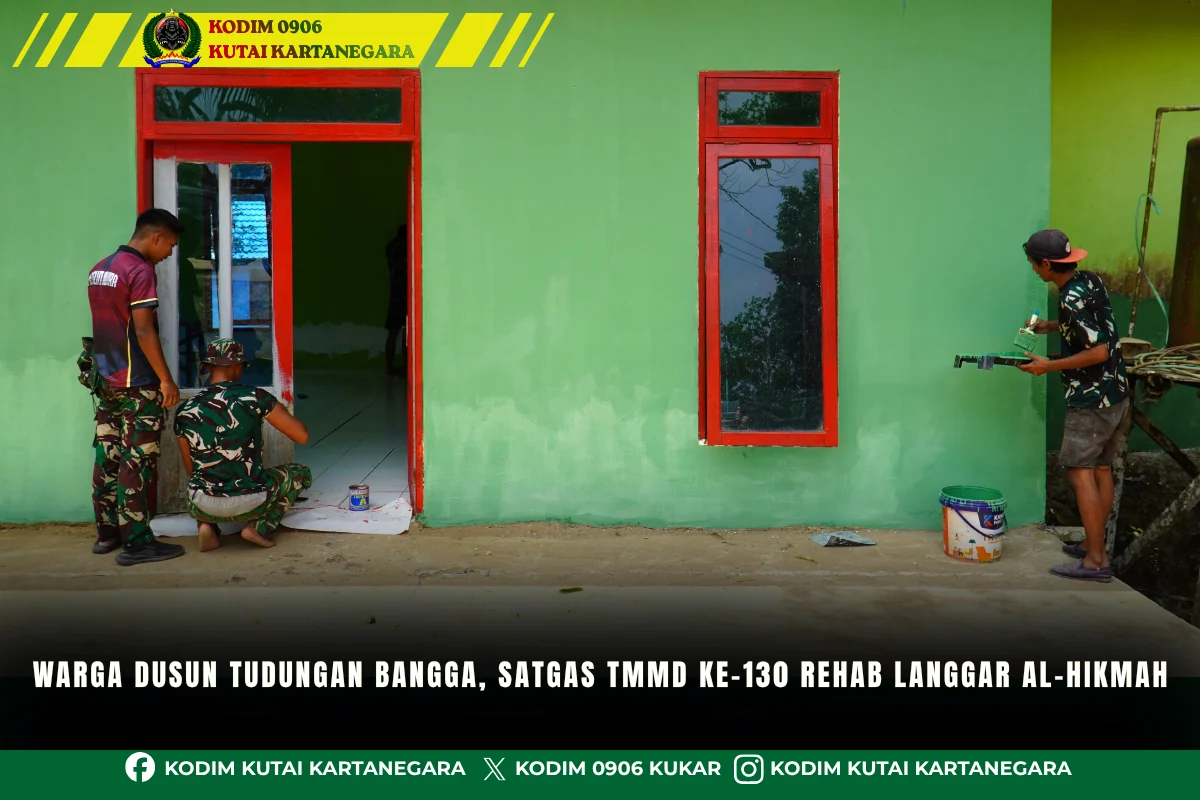 Warga Dusun Tudungan Bangga, Satgas TMMD ke-130 Rehab Langgar Al-Hikmah